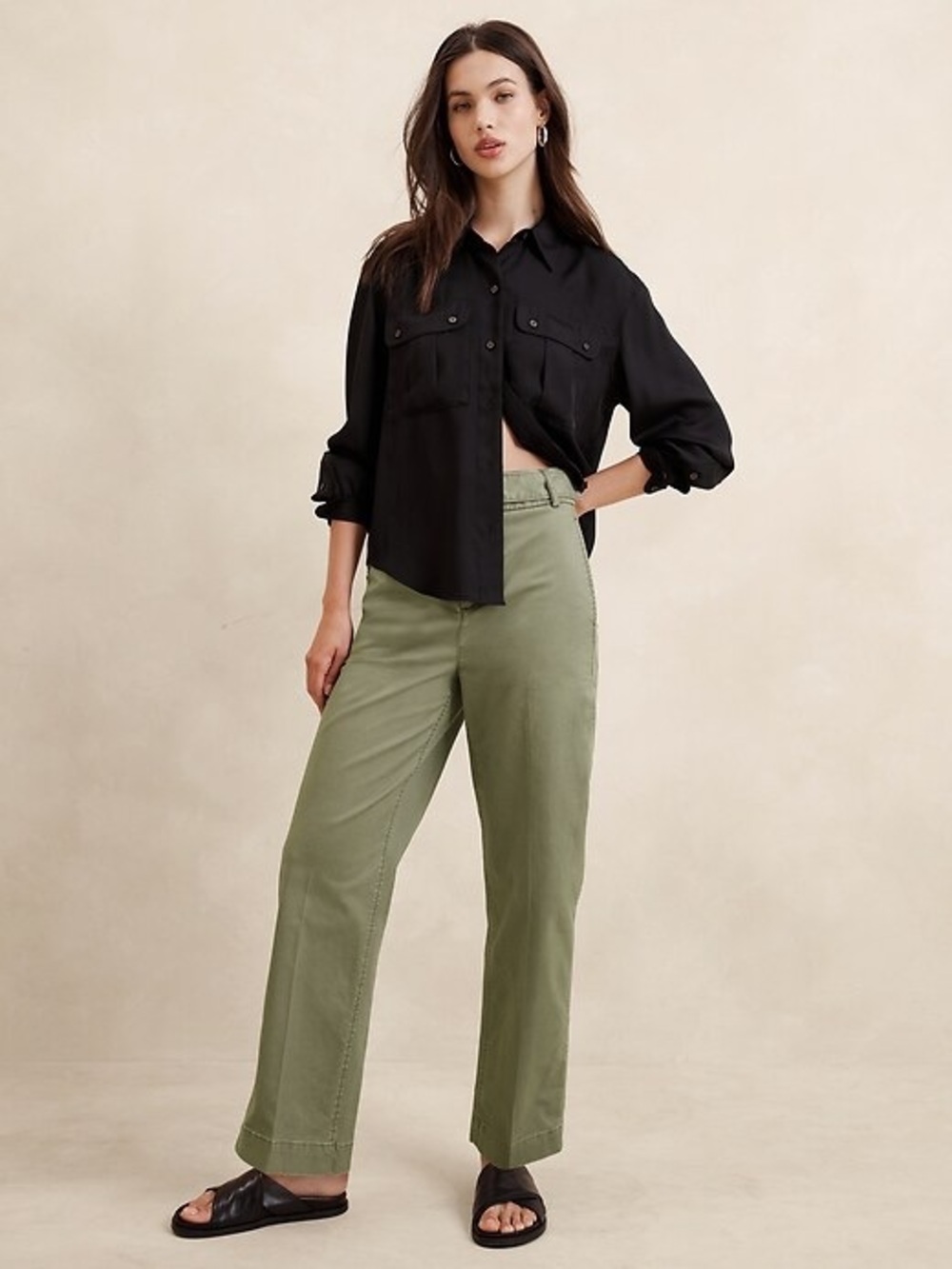 Banana Republic Ultra High-Rise Straight Authentic Chino Pants-Desert Thyme-8